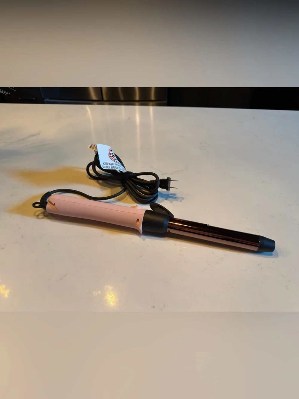l'ange Le Pirouette Titanium Roating Curling Iron 1 inch/25mm Blush **LIKE NEW**